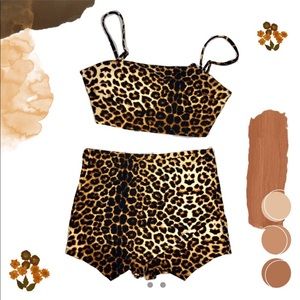 Two-Piece, cheetah print play suit